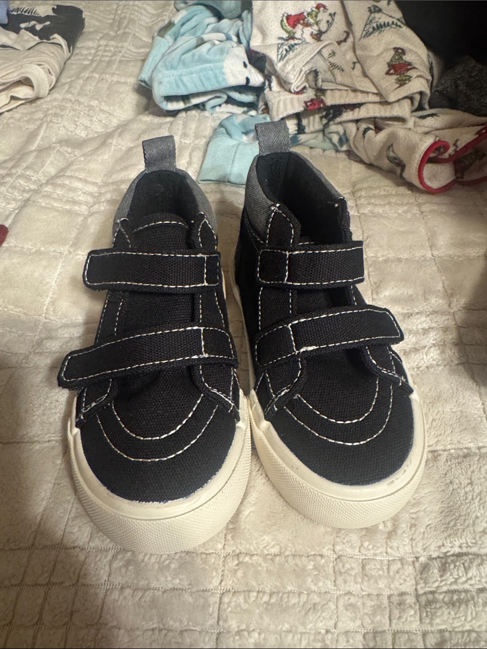 Old Navy Black High-Top Kids Sneakers with White Soles